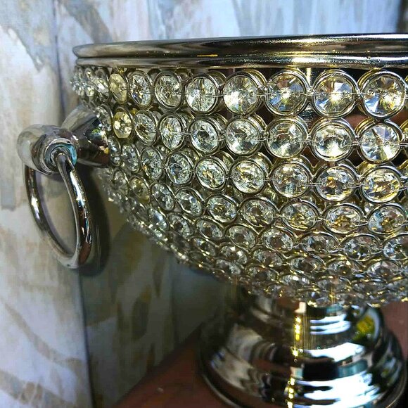 Cynthia Rowley Glass Rhinestone Crystallized Bling Champagne Ice Bucket - Picture 3 of 12